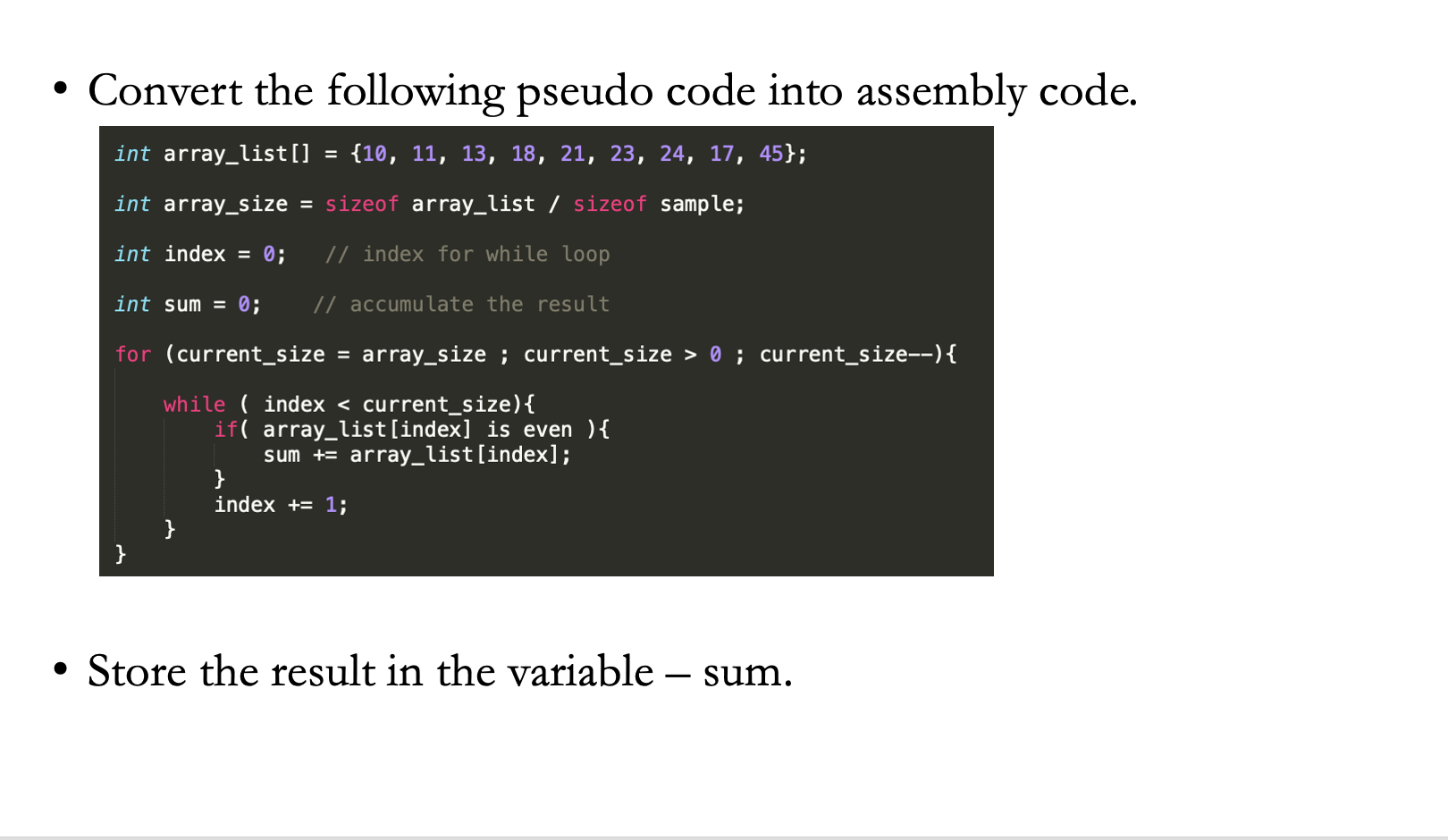 Solved Example: Please Help Me Convert The Java Code Below | Chegg.com