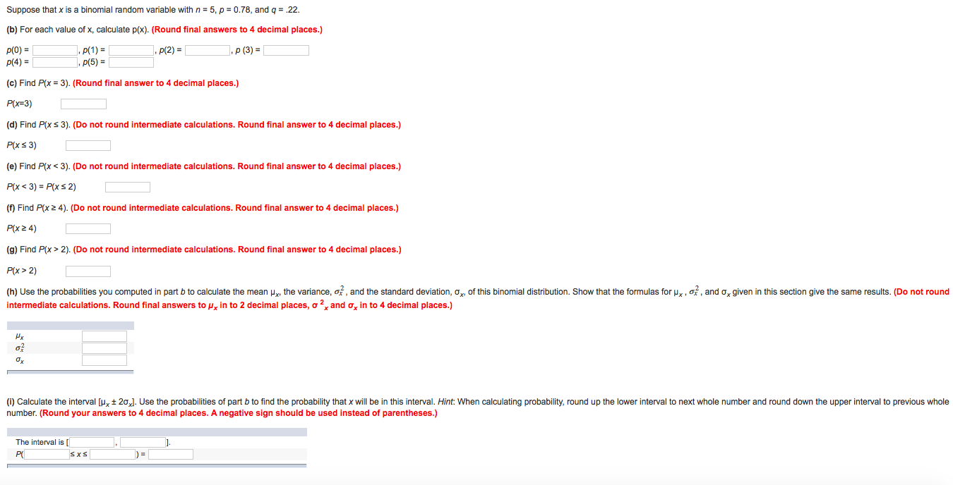 Solved Suppose That X Is A Binomial Random Variable With Chegg Com