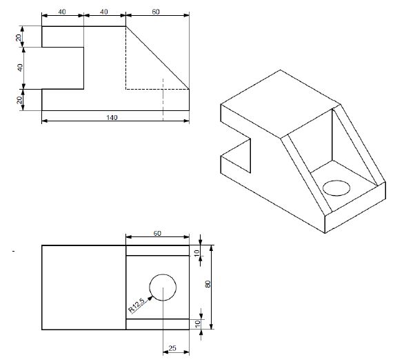 Solved Create a 3D solid model of a steel bracket casting | Chegg.com