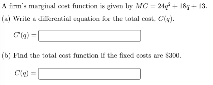 Solved = A firm's marginal cost function is given by MC = | Chegg.com
