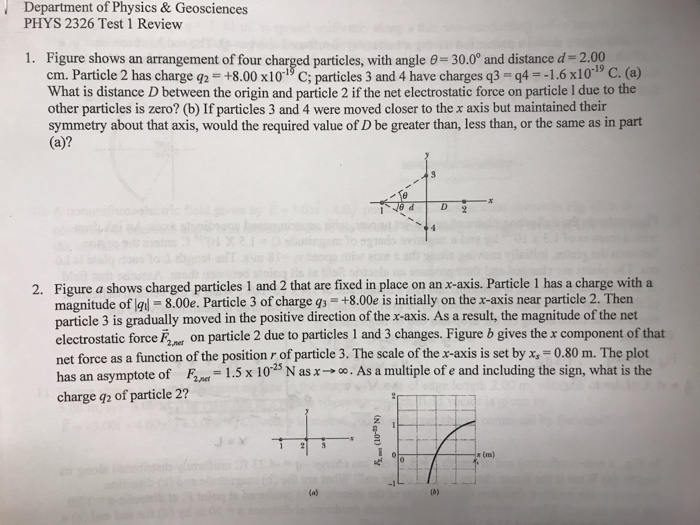 Solved Department Of Physics & Geosciences PHYS 2326 Test 1 | Chegg.com