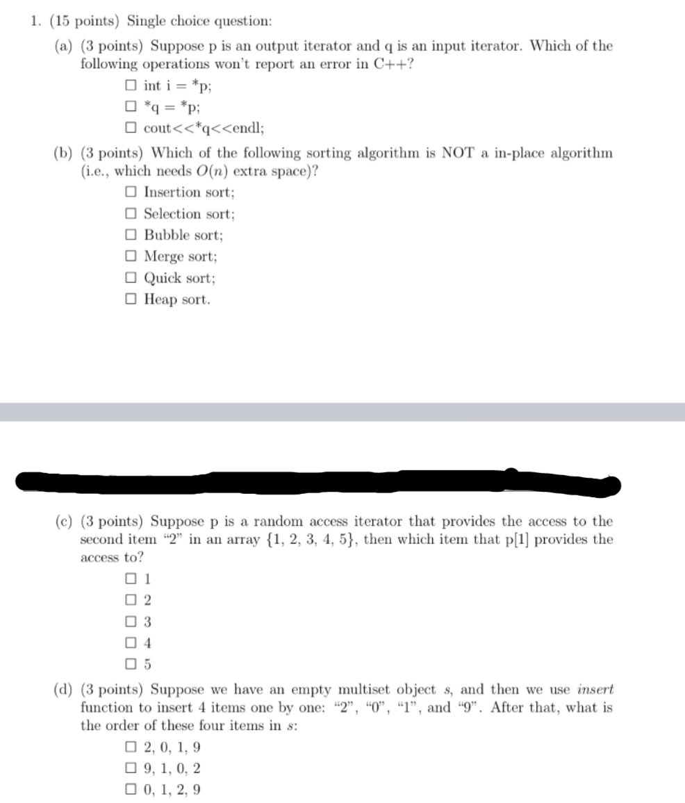 Solved 1 15 Points Single Choice Question A 3 Poin Chegg Com