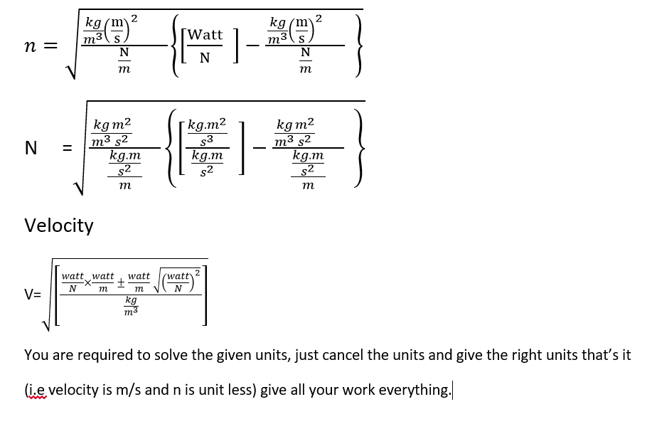 Solved Lo Watt N Kg M2 Kg M 2 S3 N M3 32 M3 S2 Chegg