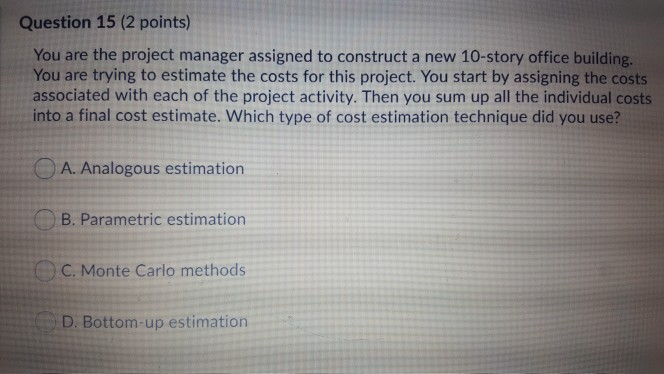 Solved You are project manager responsible for constructing | Chegg.com