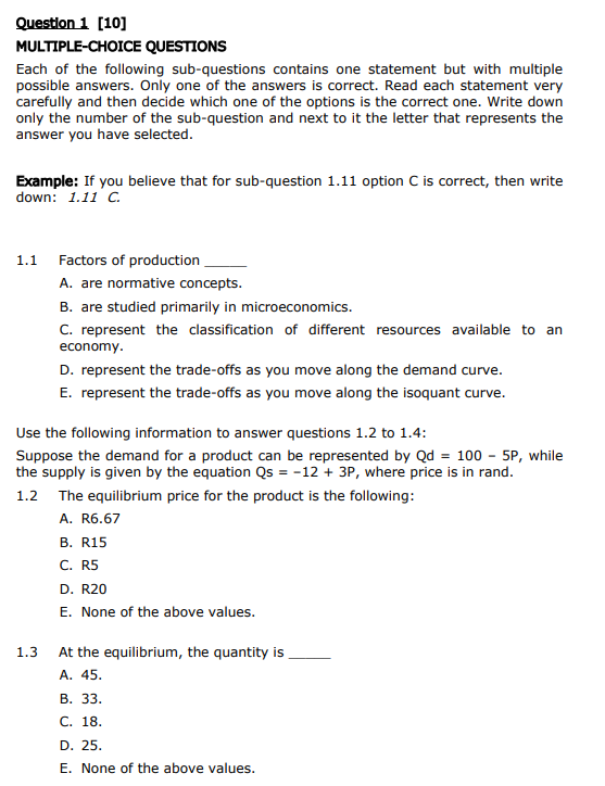 Solved Question 1 [10] MULTIPLE-CHOICE QUESTIONS Each Of The | Chegg.com