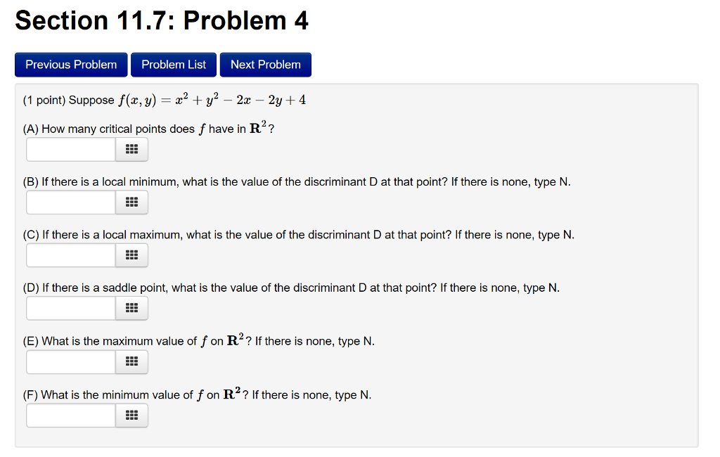 Solved Section 11.7: Problem 4 Previous Problem Problem List | Chegg.com