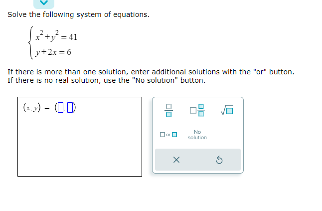 Solved Solve The Following System Of Equations. | Chegg.com