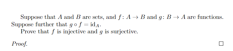 Solved Suppose That A And B Are Sets, And F: A + B And G: B | Chegg.com