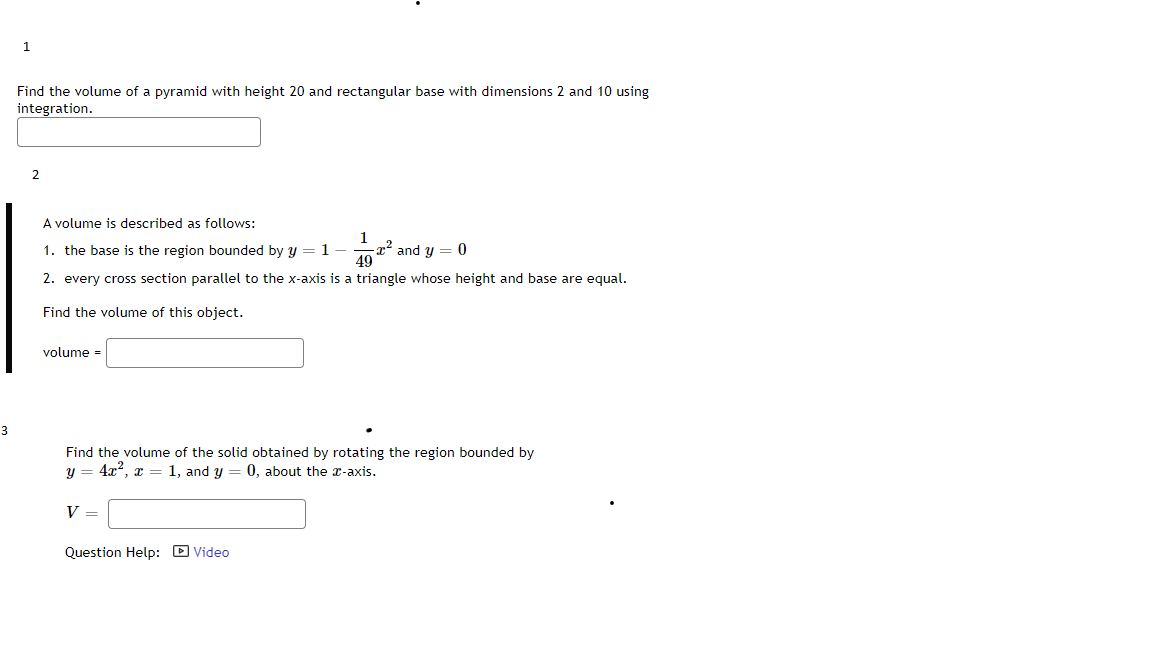 Solved Find The Volume Of A Pyramid With Height 30 And Chegg Com