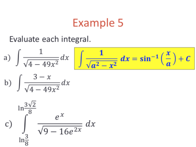 Solved Example 4 Evaluate Each Integral. A) E2-3x Dax B) | Chegg.com