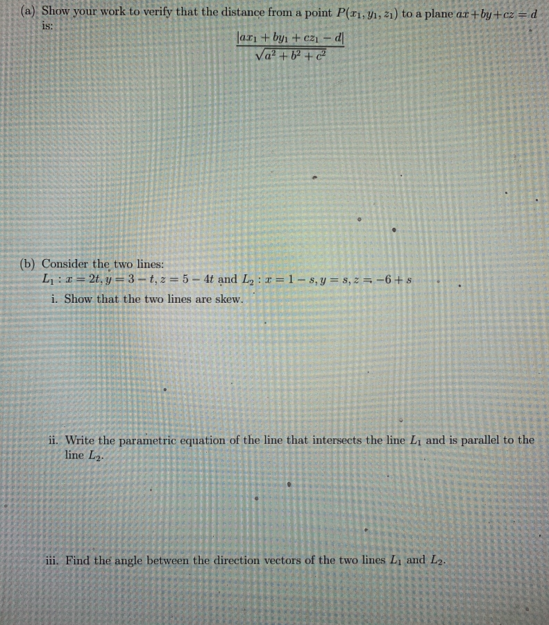 Solved (a) Show your work to verify that the distance from a | Chegg.com