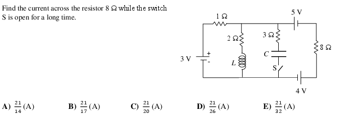 Solved Find the current across the resistor 8Ω while the | Chegg.com