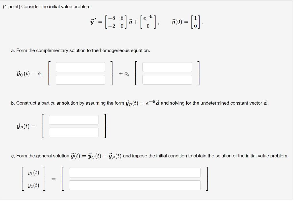 Solved (1 Point) Consider The Initial Value Problem | Chegg.com