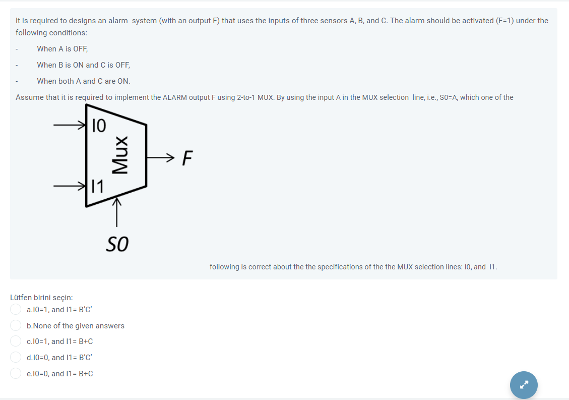 Solved It is required to designs an alarm system (with an | Chegg.com