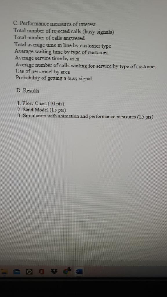 Solved C. Performance measures of interest Total number of | Chegg.com