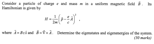 Consider a particle of charge e and mass m | Chegg.com