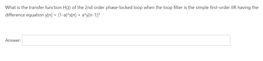 Solved What is the transfer function H(z) of the 2nd order | Chegg.com