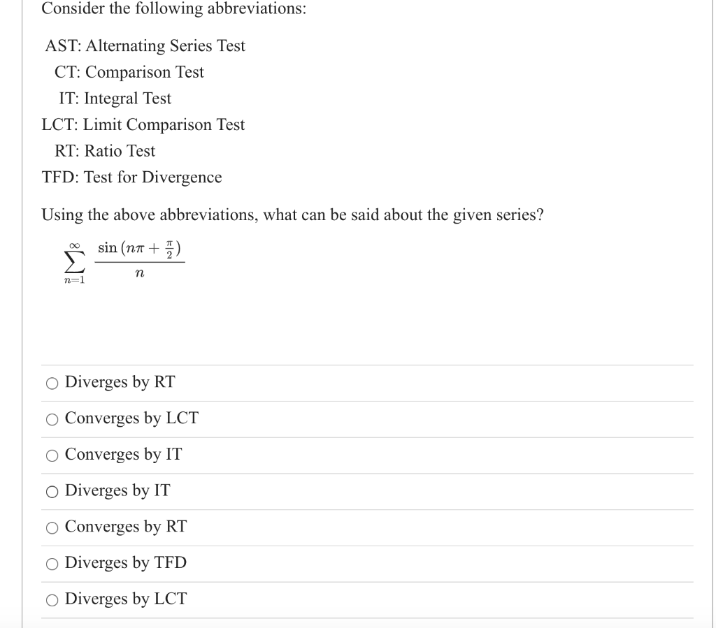 Solved Consider the following abbreviations: AST: | Chegg.com