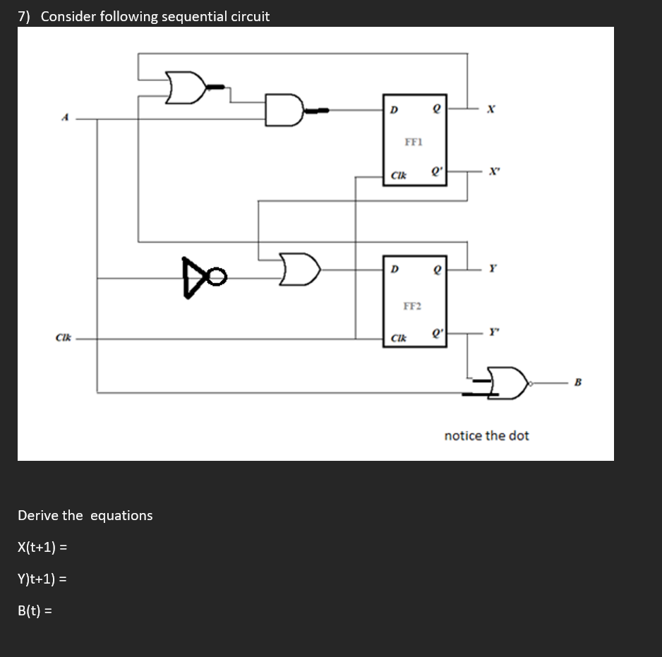 Solved 7) Consider Following Sequential Circuit | Chegg.com