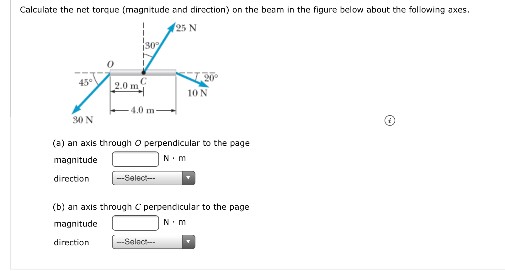 Solved Calculate The Net Torque (magnitude And Direction) On | Chegg.com