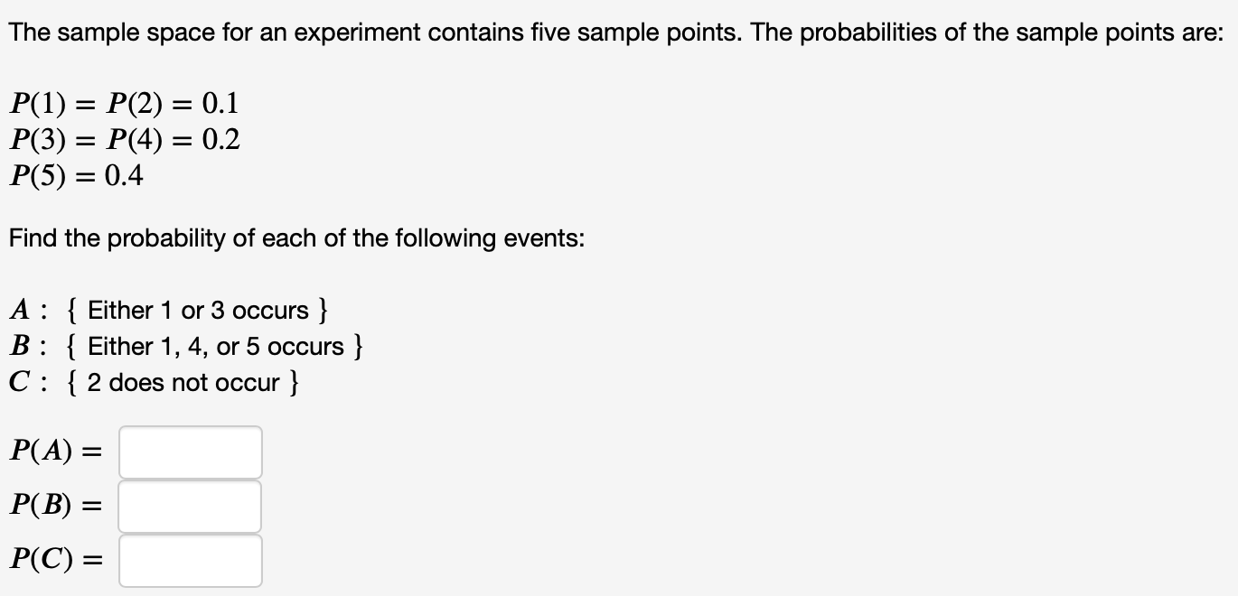 Solved The Sample Space For An Experiment Contains Five | Chegg.com