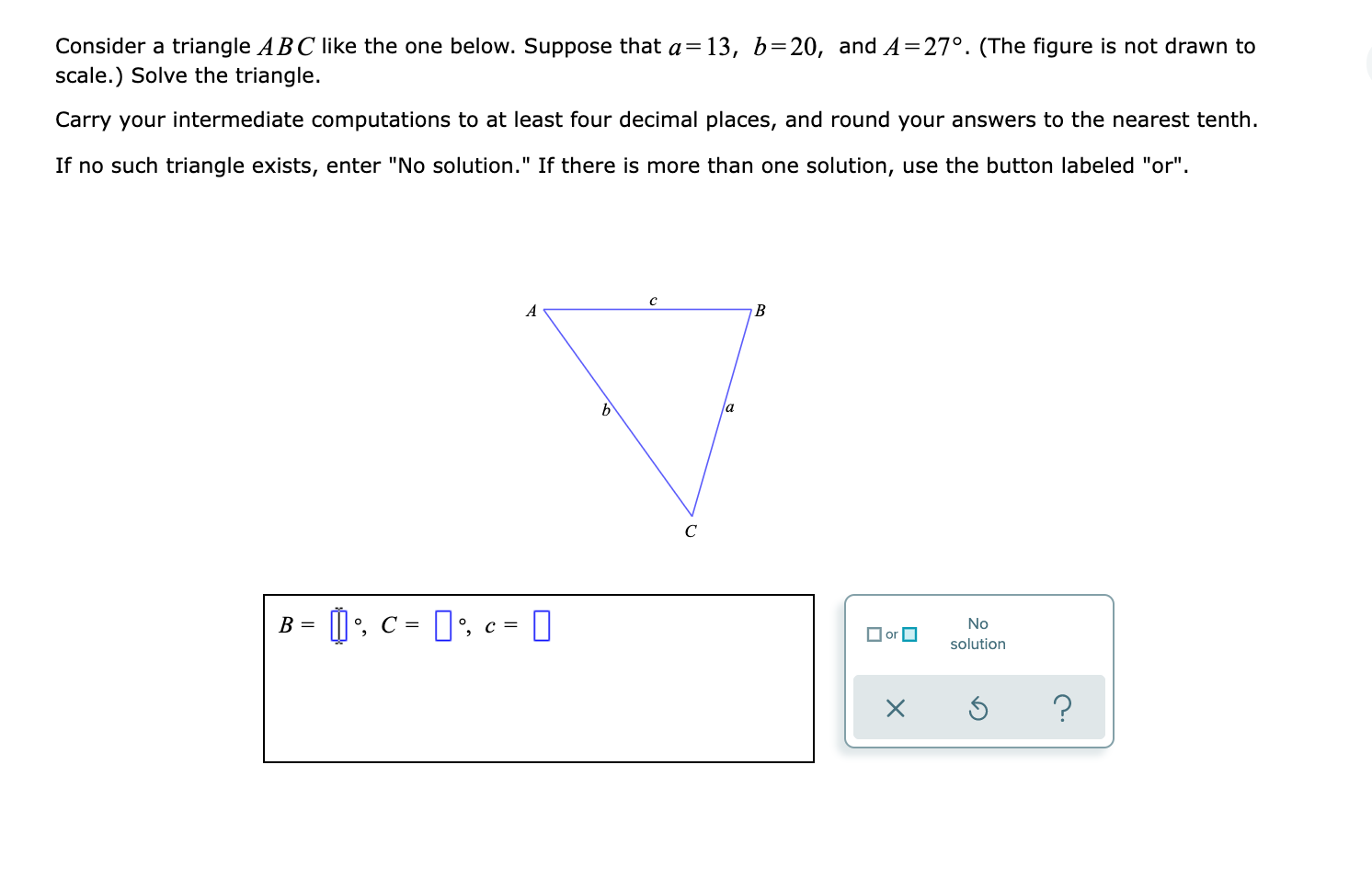Solved Consider a triangle ABC like the one below. Suppose | Chegg.com