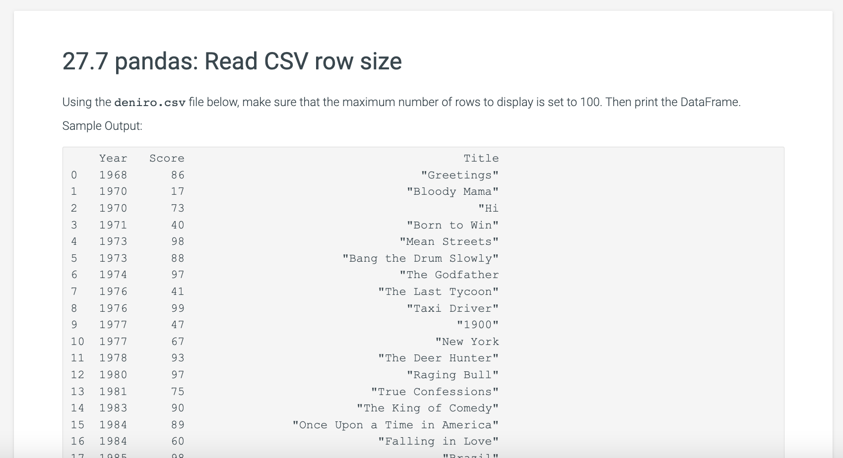 Solved In python pls import pandas as pd df pd.read csv Chegg