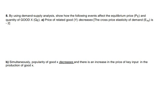 Solved 8. By Using Demand-supply Analysis, Show How The | Chegg.com