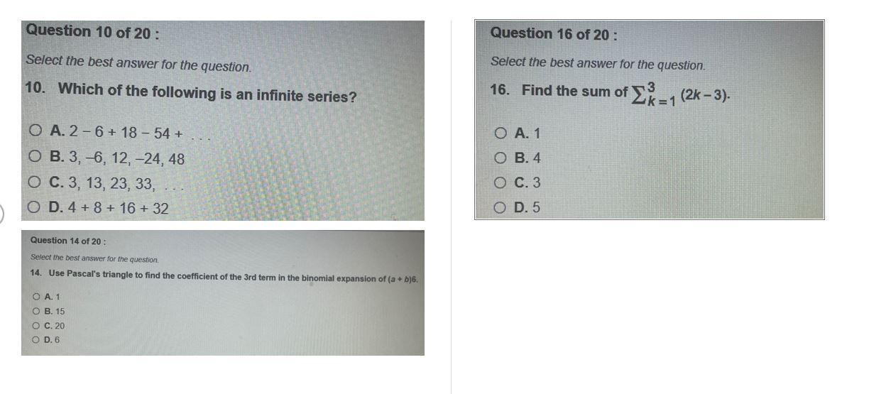 Solved Select the best answer for the question. 16. Find the | Chegg.com