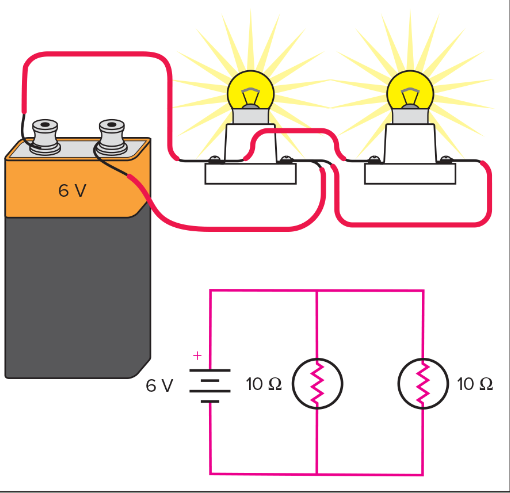 Solved Two 10 Ω lightbulbs are connected in parallel to each | Chegg.com