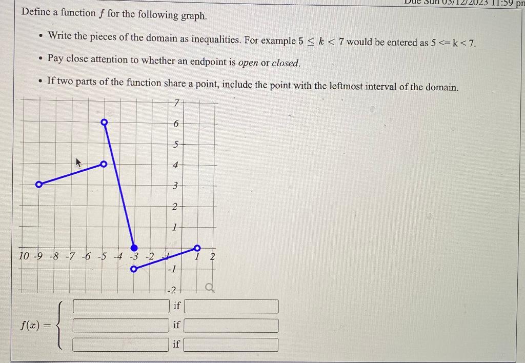 Solved Define a function f for the following graph. - Write | Chegg.com