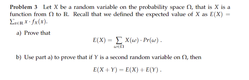 Solved Problem 3 Let X be a random variable on the | Chegg.com