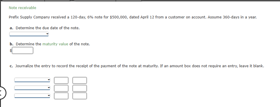 Solved Note Receivable Prefix Supply Company Received A 120 | Chegg.com