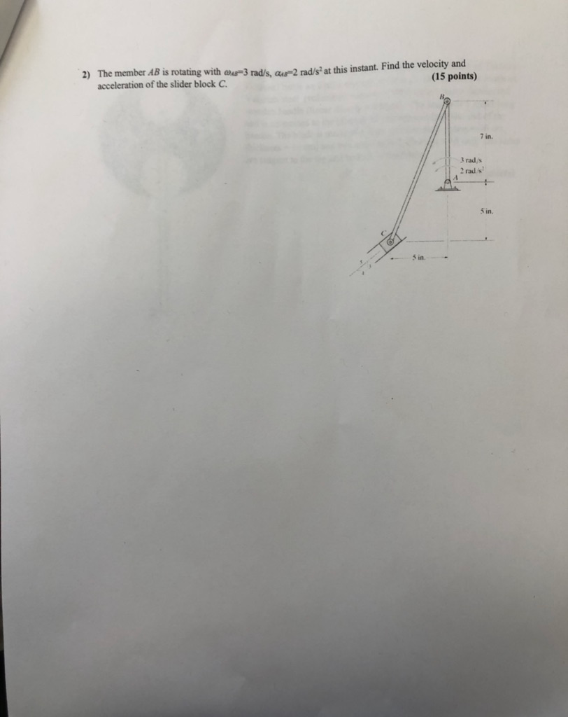 Solved The member AB is rotating with Wab= 3 rad/s, | Chegg.com