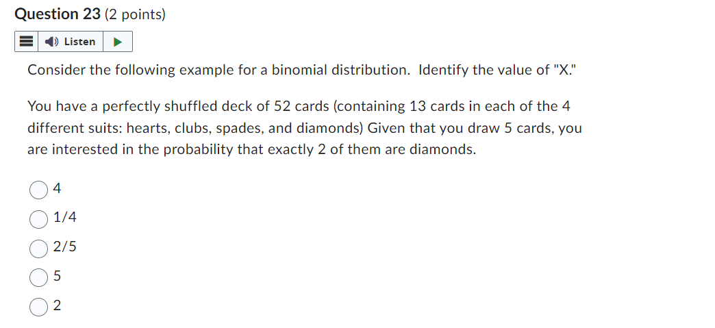 Solved Consider the following example for a binomial | Chegg.com