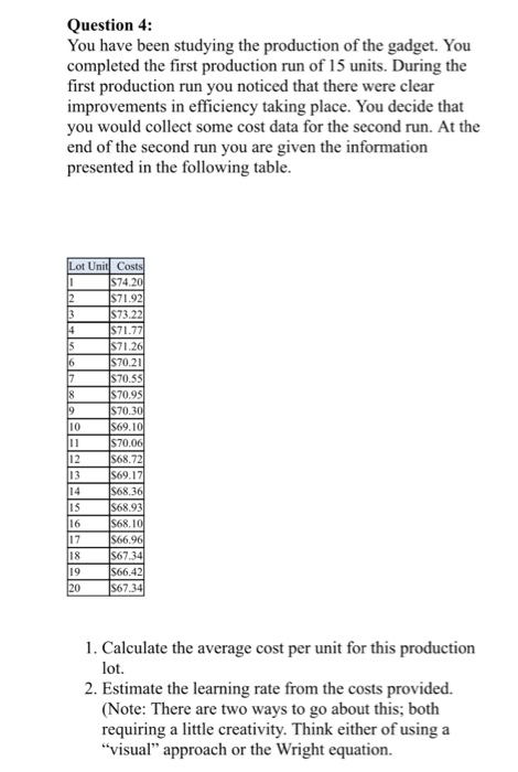 Solved Question 4: You have been studying the production of | Chegg.com