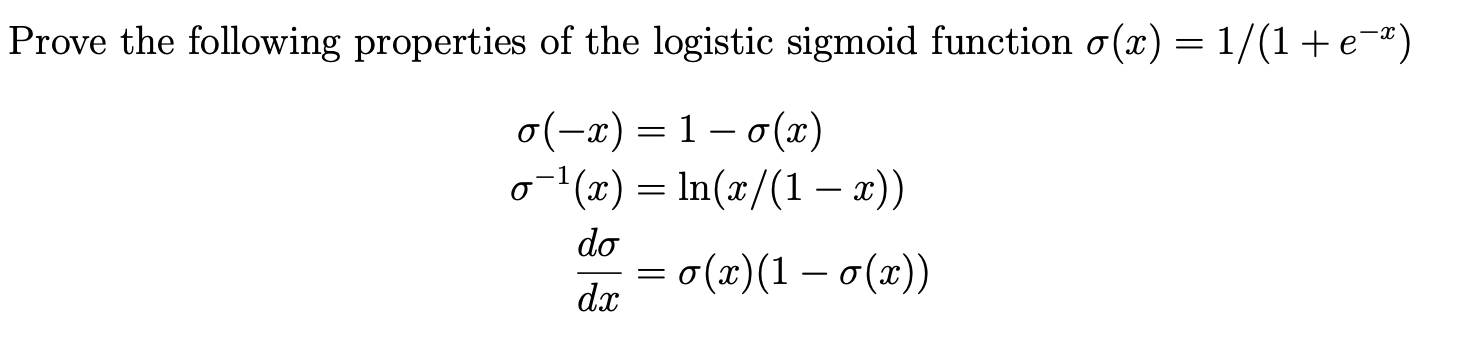 Solved Prove the following properties of the logistic | Chegg.com