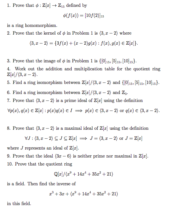 Solved 1 Prove That 0 Z 2 Z15 Defined By F Chegg Com