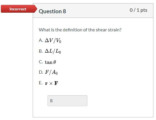 Solved Incorrect Question 5 0/1 pts What is the definition | Chegg.com