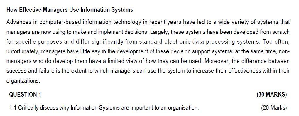 Solved How Effective Managers Use Information Systems | Chegg.com