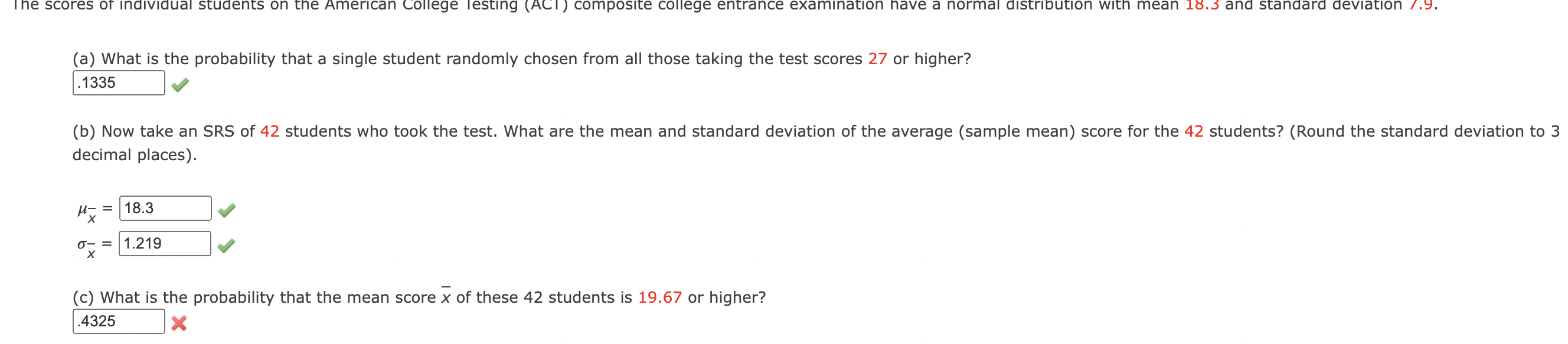 Solved (a) What is the probability that a single student | Chegg.com