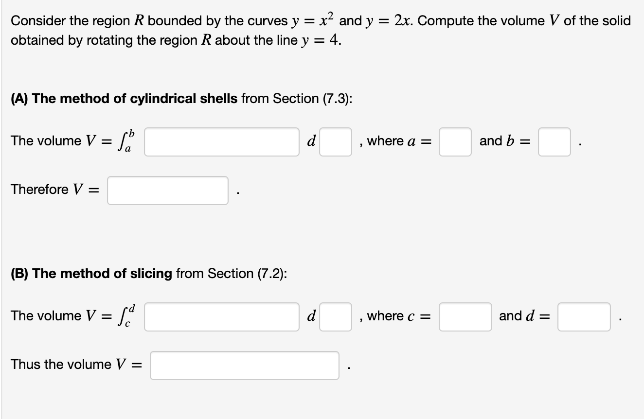 Solved Consider the region R bounded by the curves y = x2 | Chegg.com