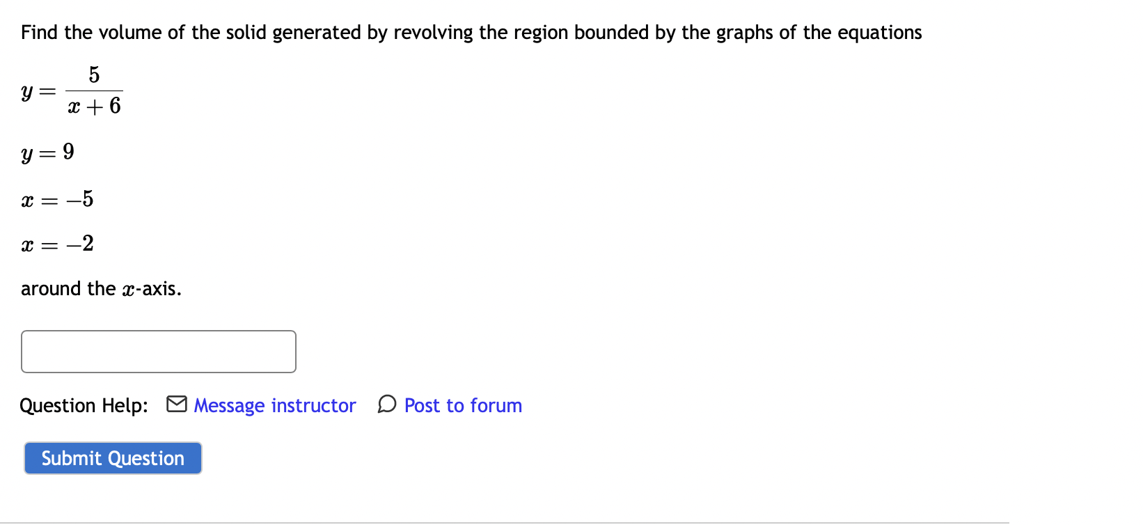 Solved Find the volume of the solid generated by revolving | Chegg.com