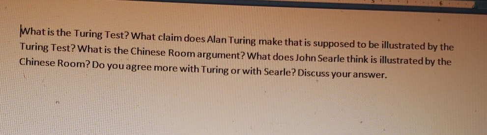 Solved What Is The Turing Test What Claim Does Alan Turi