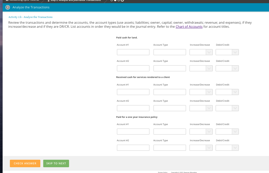 Solved Analyze the Transactions Activity 2.b - Analyze the | Chegg.com