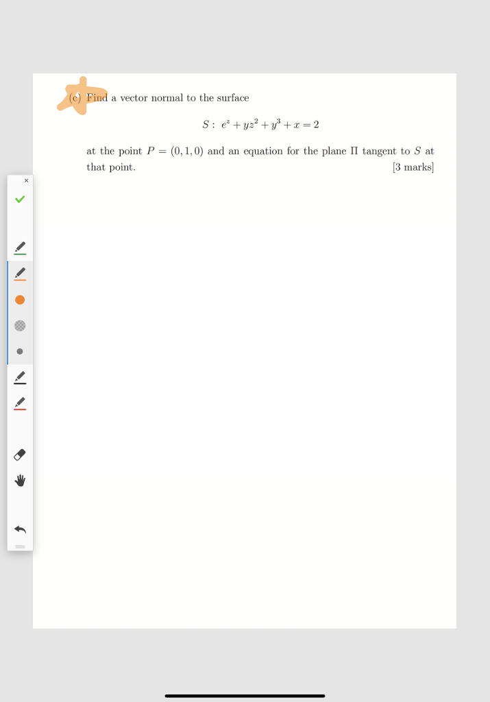 Solved (c) Find a vector normal to the surface at the point | Chegg.com