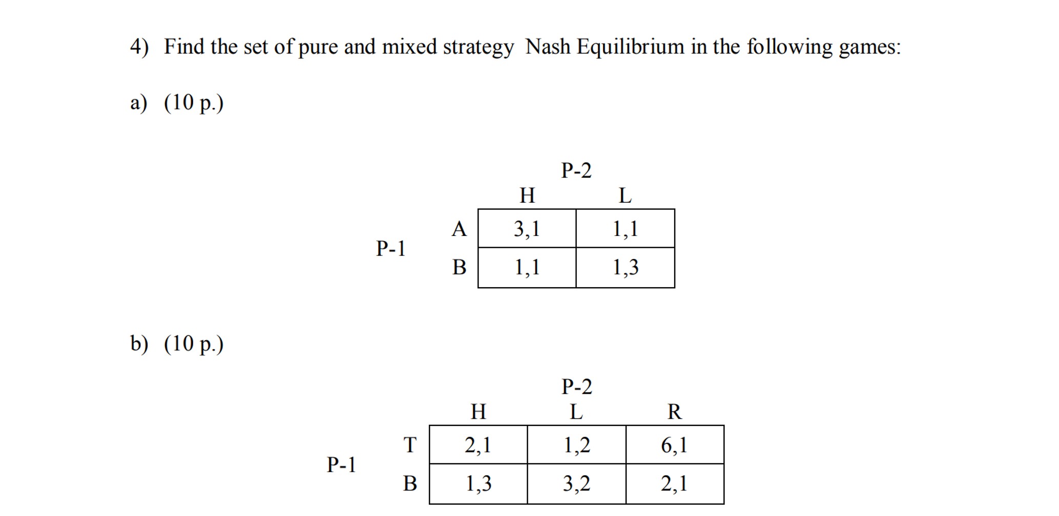 Solved Find The Set Of Pure And Mixed Strategy Nash 3666