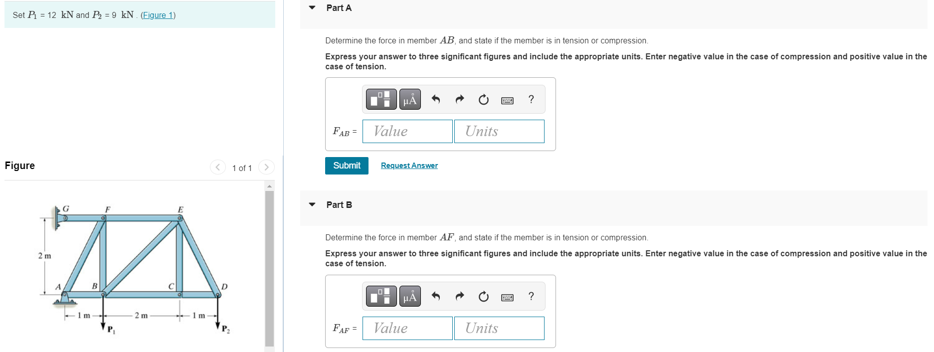 Solved Determine the force in member BC, and state if the | Chegg.com