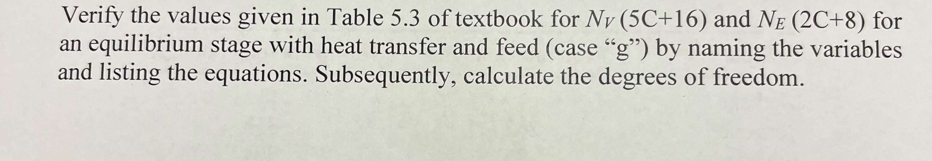 Solved Verify the values given in Table 5.3 of textbook for | Chegg.com