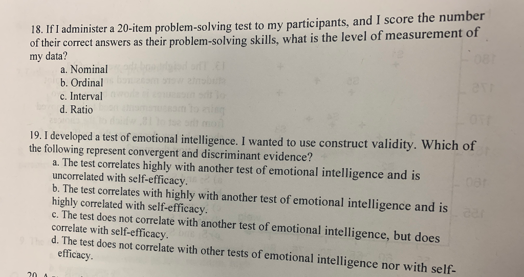 post test communicating and problem solving has 20 questions